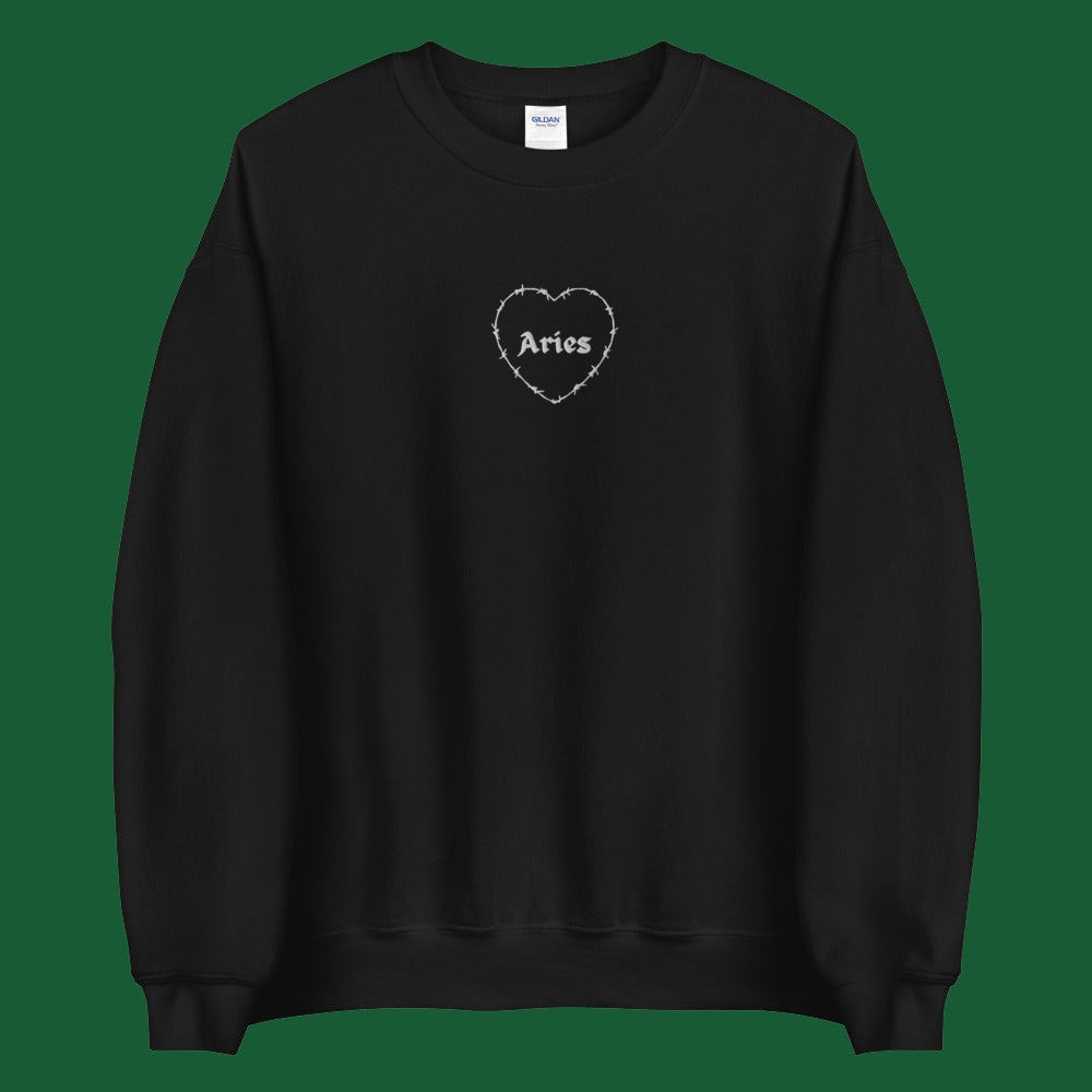 Aries Barbwire Heart Crewneck