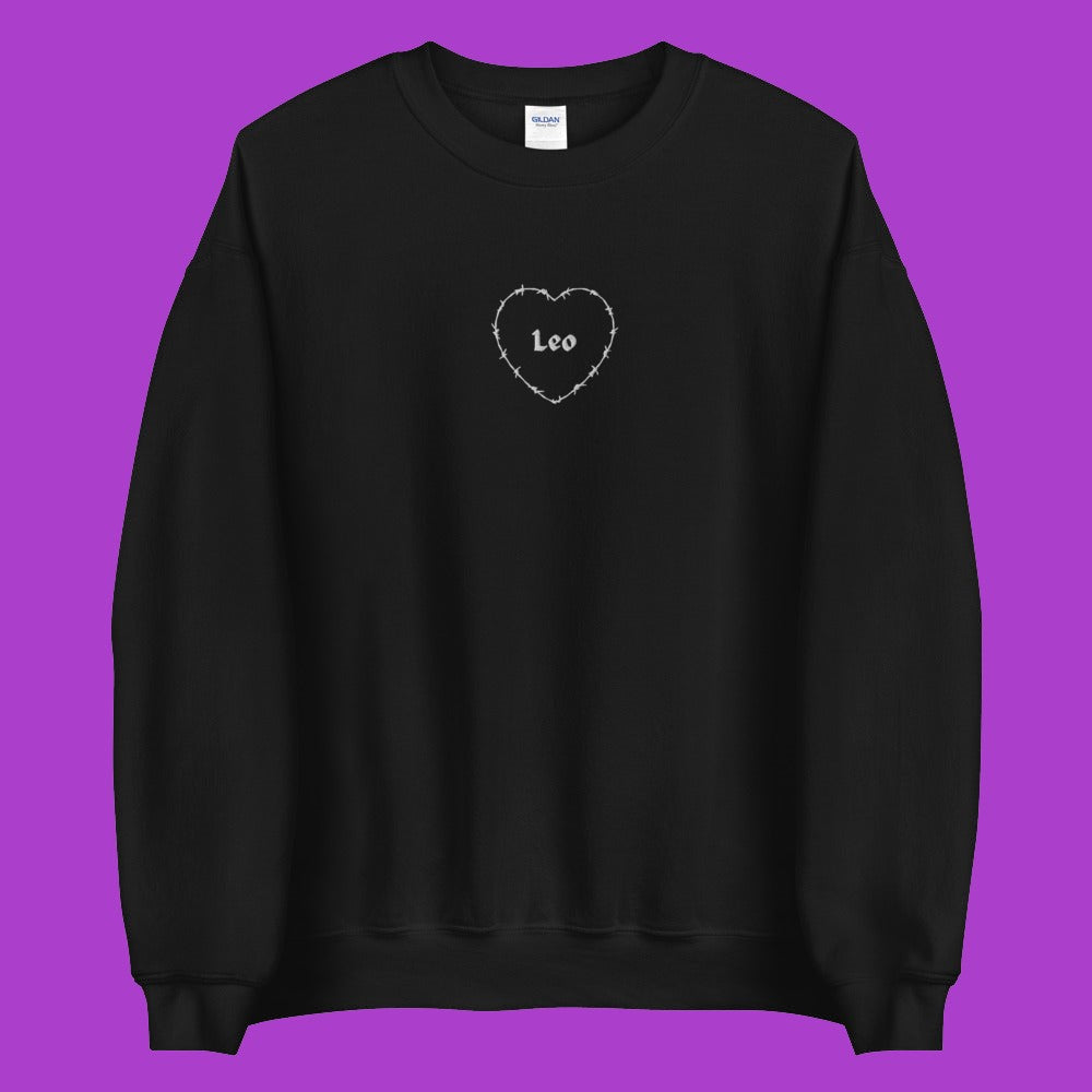 Leo Barbwire Heart Crewneck