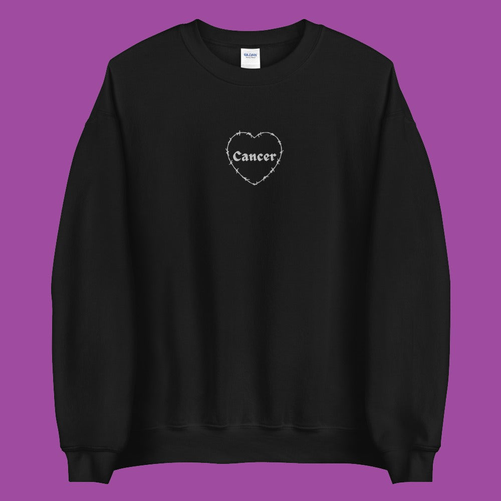 Cancer Barbwire Heart Crewneck