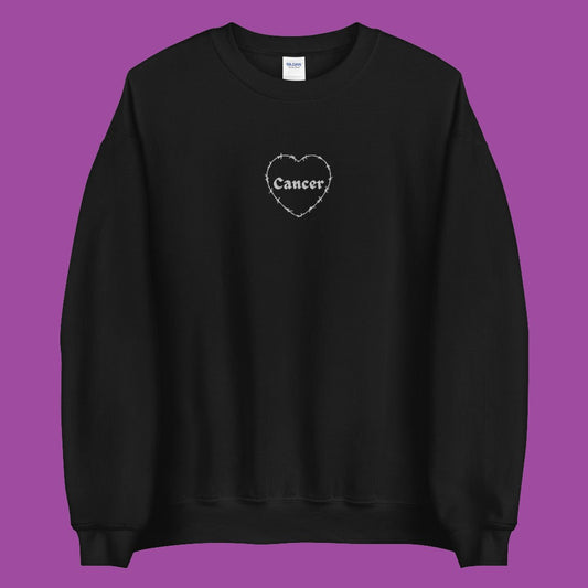 Cancer Barbwire Heart Crewneck