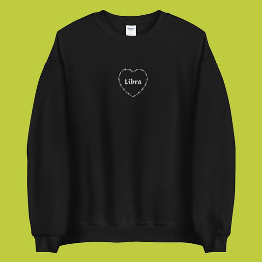 Libra Barbwire Heart Crewneck