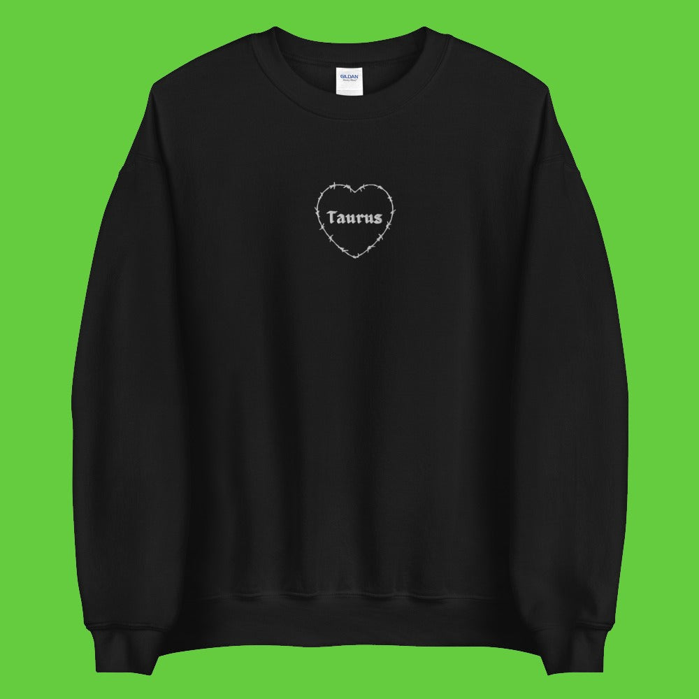 Taurus Barbwire Heart Crewneck