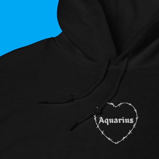 Aquarius Barbwire Heart Hoodie