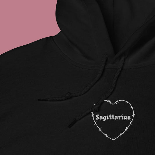 Sagittarius Barbwire Heart Hoodie