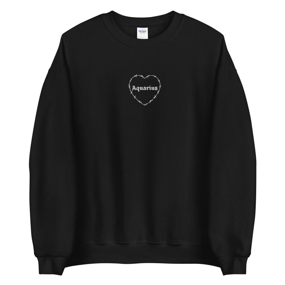 Aquarius Barbwire Heart Crewneck