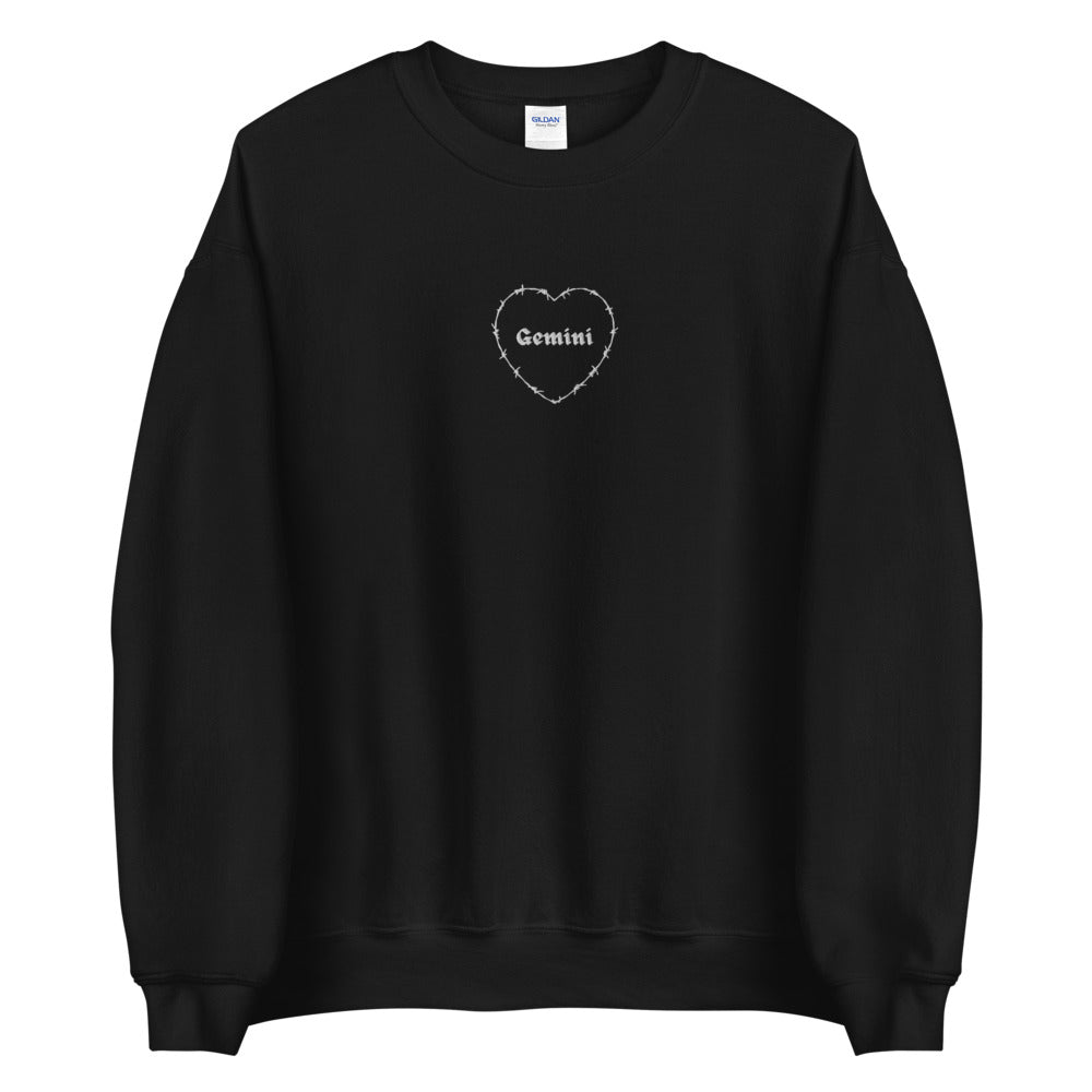 Gemini Barbwire Heart Crewneck