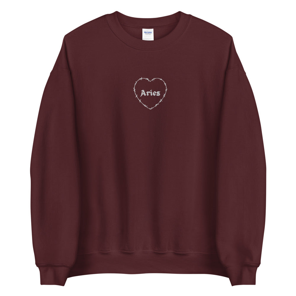 Aries Barbwire Heart Crewneck