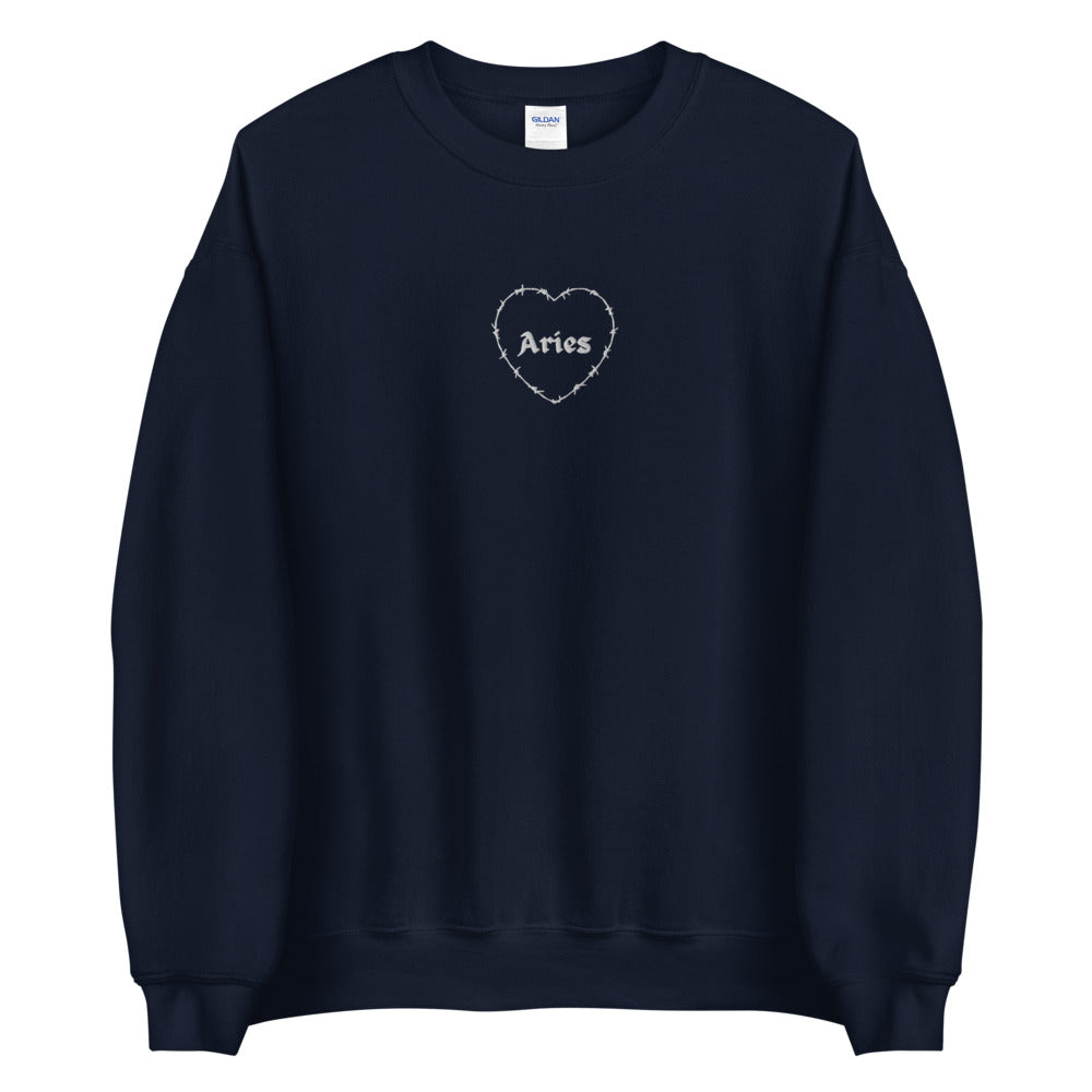 Aries Barbwire Heart Crewneck