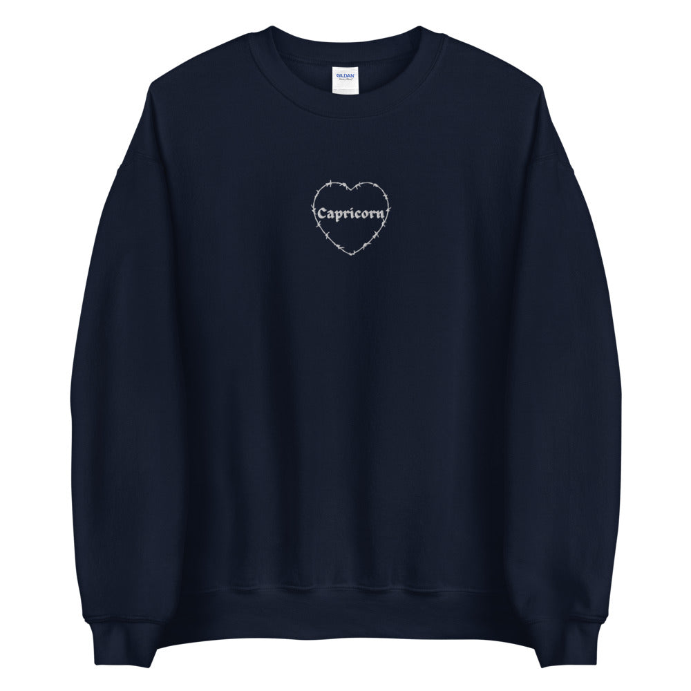 Capricorn Barbwire Heart Crewneck