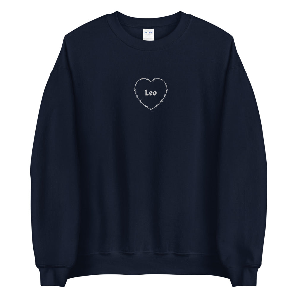 Leo Barbwire Heart Crewneck