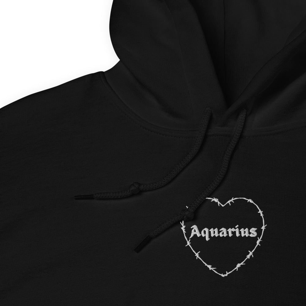 Aquarius Barbwire Heart Hoodie