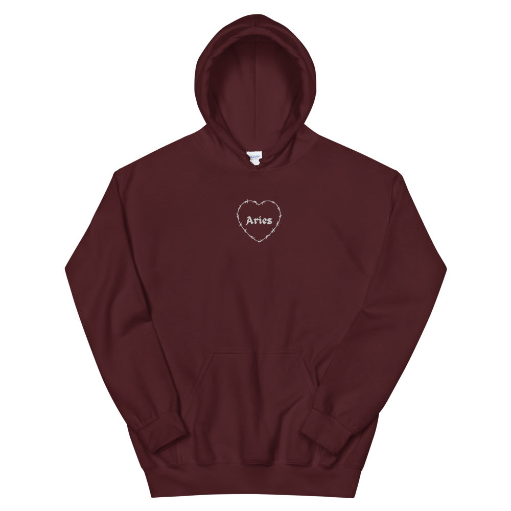 Aries Barbwire Heart Hoodie